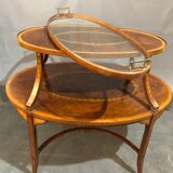 Old-fashioned tea table, 1920 in marquetry