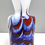 Red, White and Blue Murano Glass Vase by Carlo Moretti, Italy