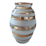 Vase en verre art déco liseré doré verrerie Fains