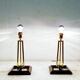 Set of two sculptural Hollywood regency brass table lamps, 1970s