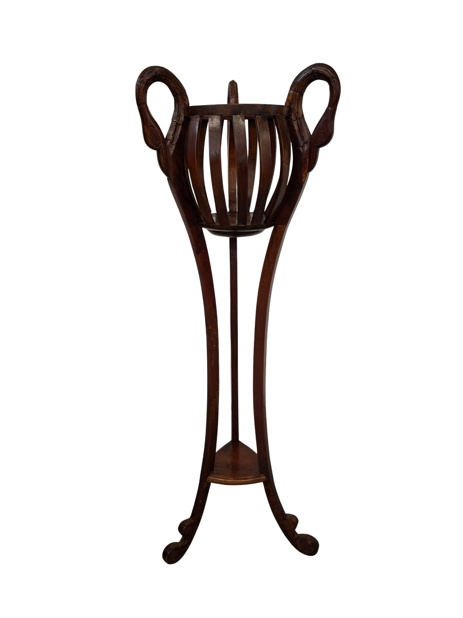 Elegante Porta Vaso Vintage in Ciliegio