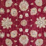 Tapis Zeigler en laine rouge fait main, motif floral, pour salon et séjour, 144 x 190 cm