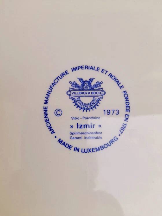 Plateau Villeroy et Boch, décor Izmir, 1973