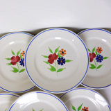Set of 6 vintage Badonviller porcelain dessert plates