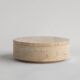 Cylindrical bowl in travertine with lid