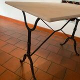 Marble and wrought iron bistro table