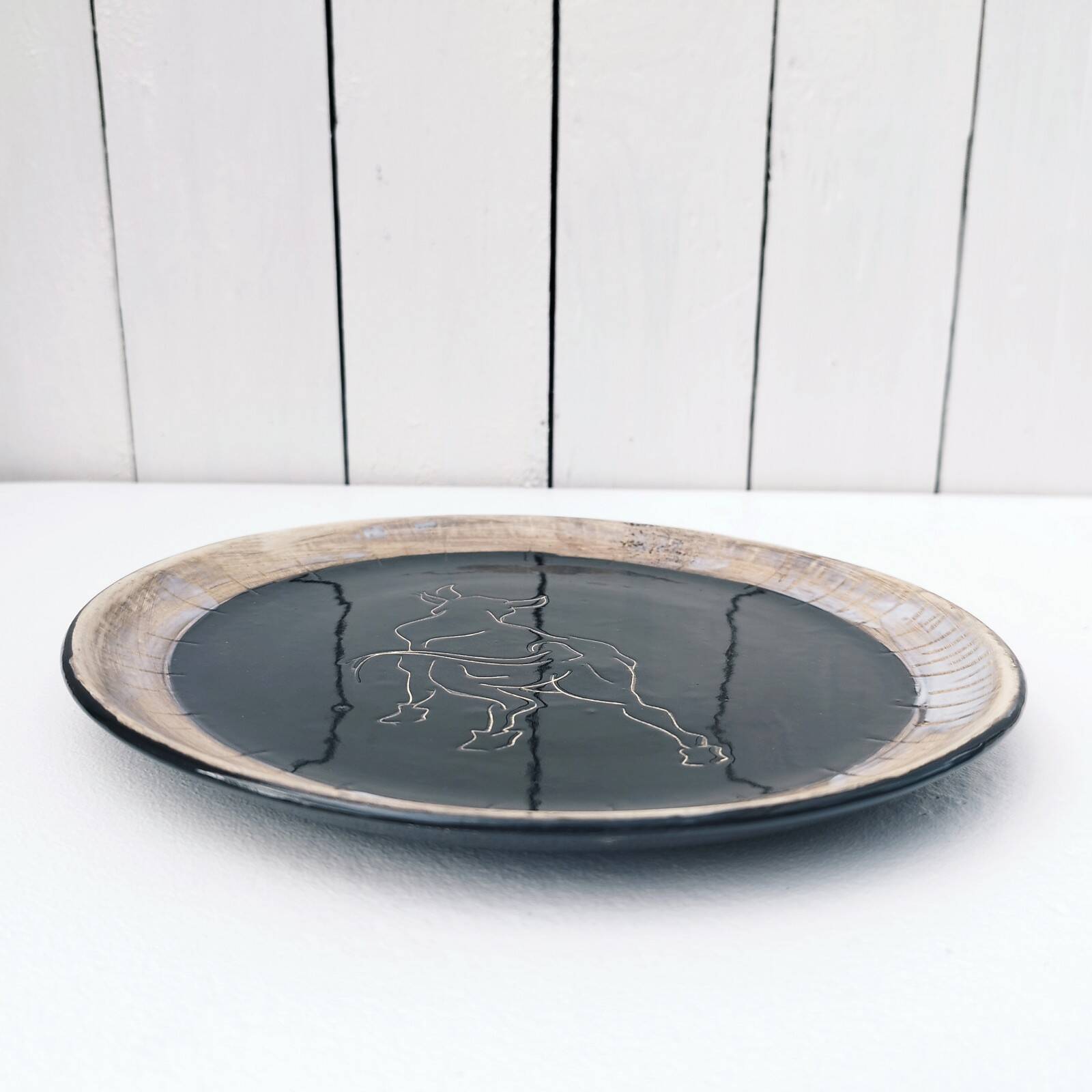 decorative plate vintage bull decor