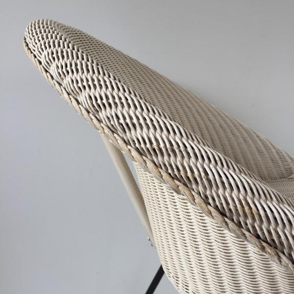 Chaise lusty lloyd loom blanche osier et métal