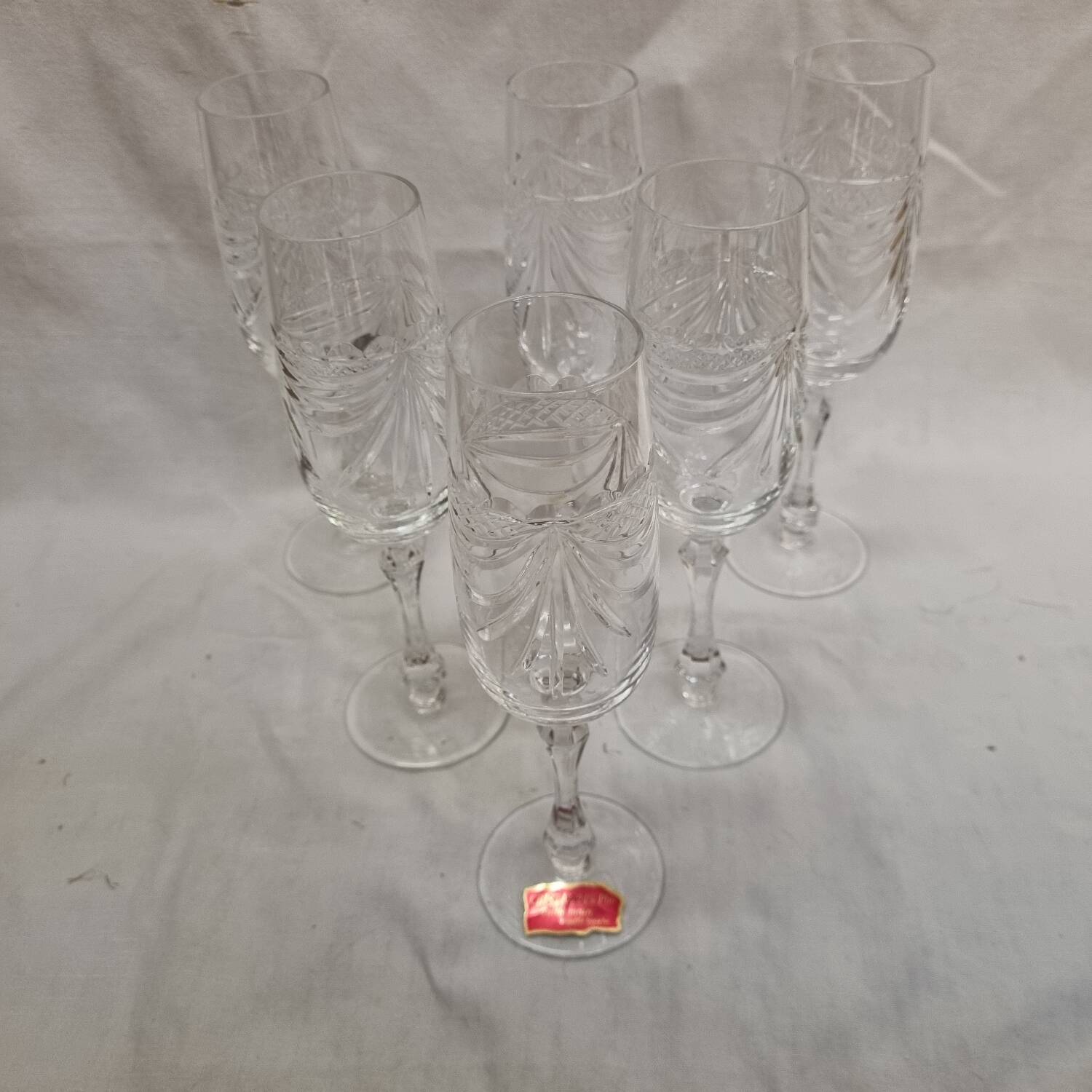 St Louis crystal champagne flutes, Gérard model