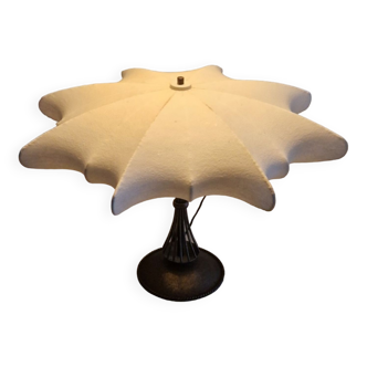 Iron table lamp with a cocoon shade, Italy 1960s