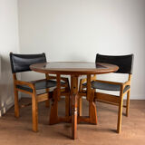 Height-adjustable table in oak and ceramic – Guillerme & Chambron, France