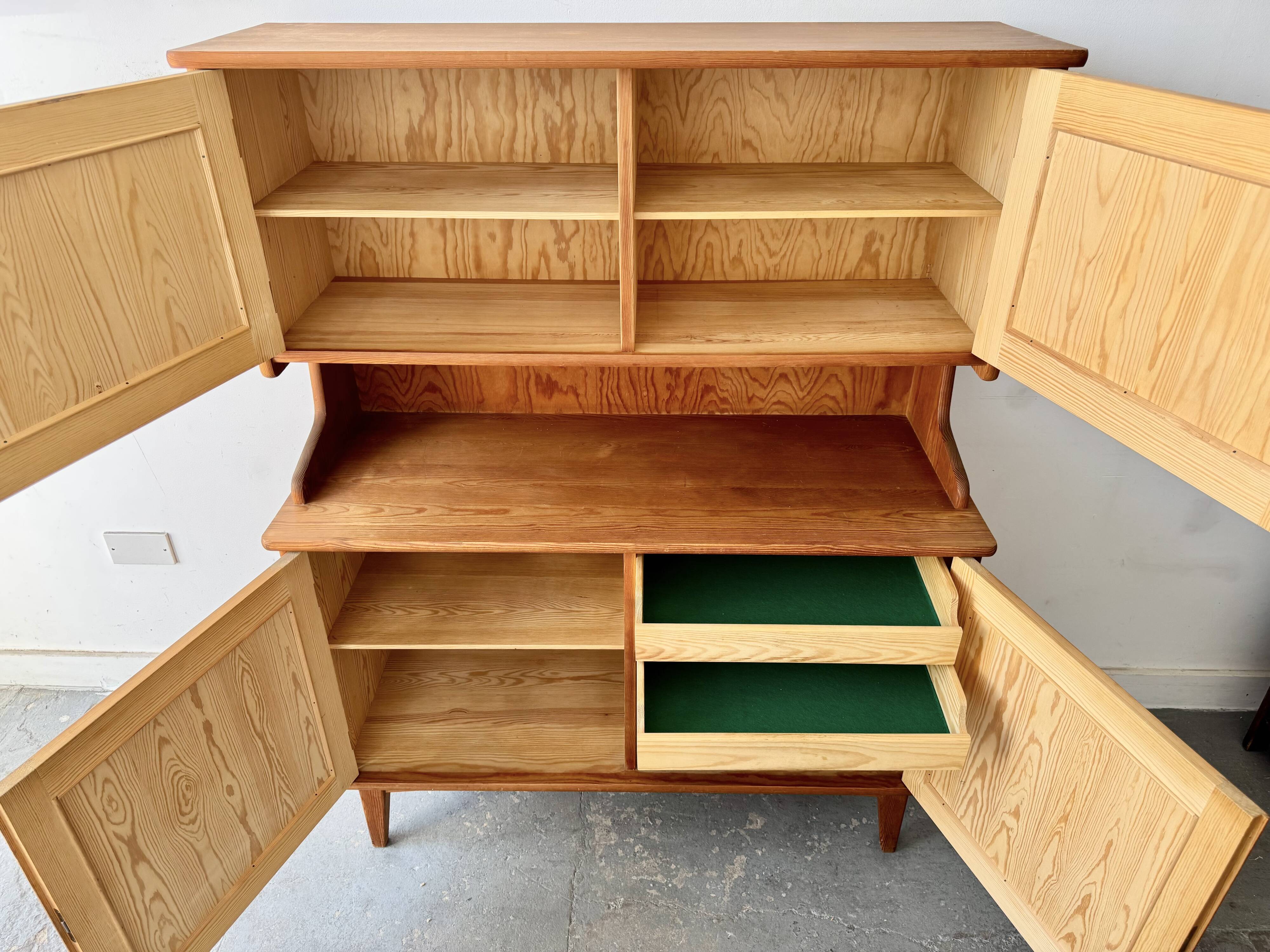 Mid Century Norwegian Pine Sideboard Cabinet by Einar Hjorthaas Møbelfabrik