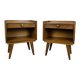 Pair of bedside tables with splayed legs, 1960s, vintage, wood