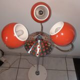 Vintage 1970s orange metal eyes ball floor lamp