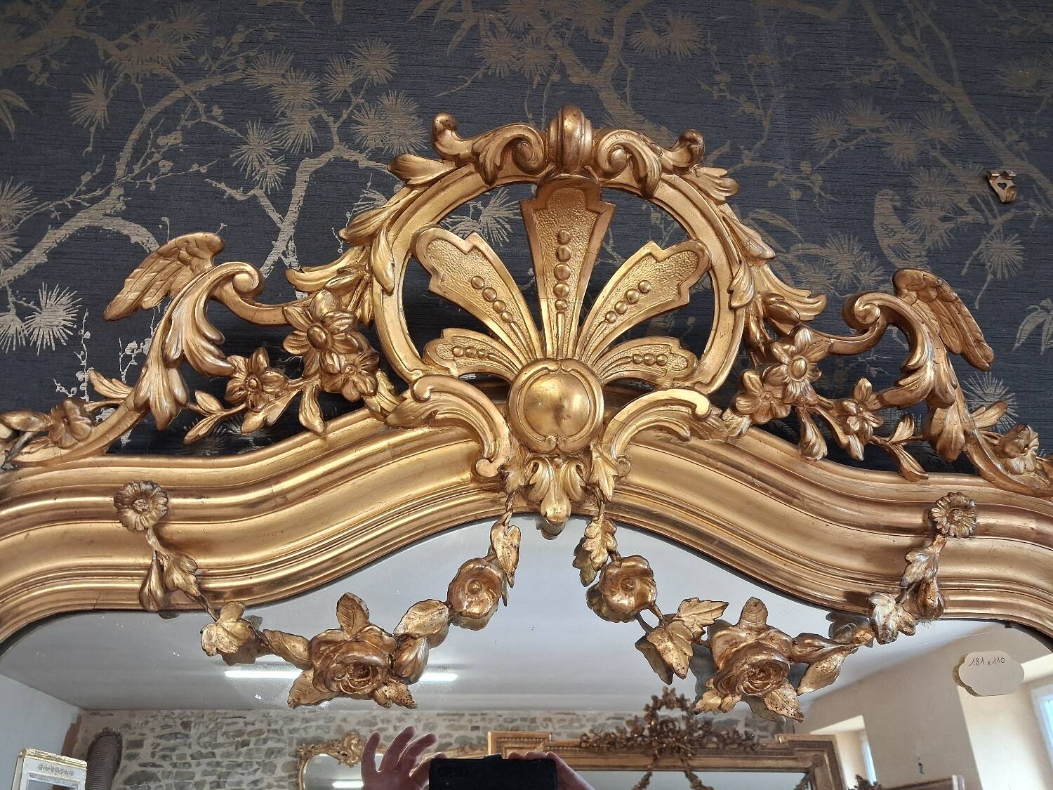 19th century mirror 181 x 110