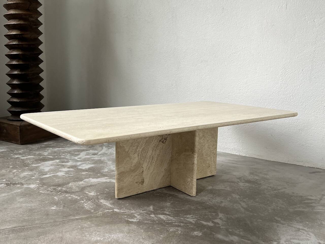 Travertine coffee table, Italy, 1980s