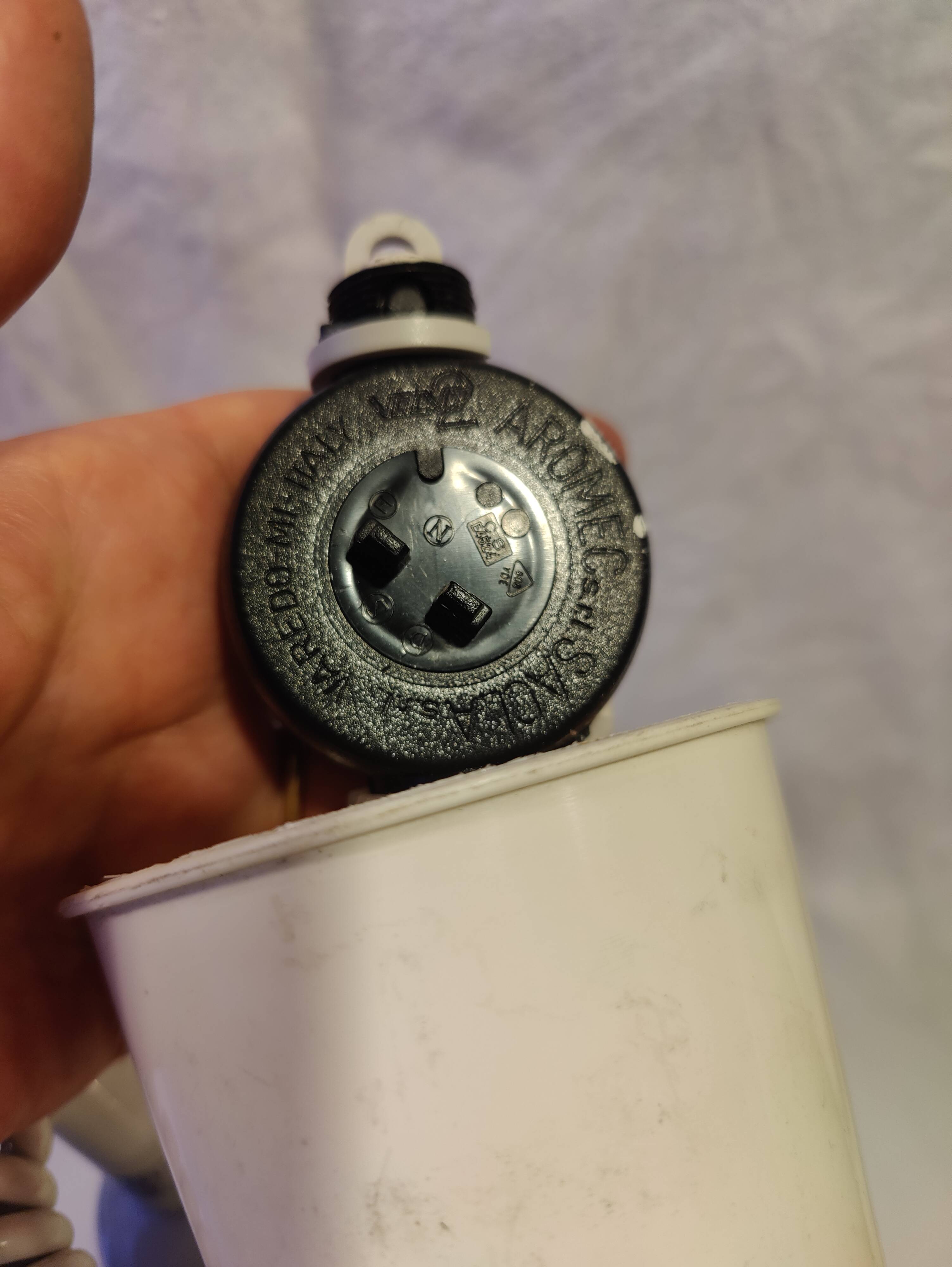 Vintage Delmas adjustable height white pendant light