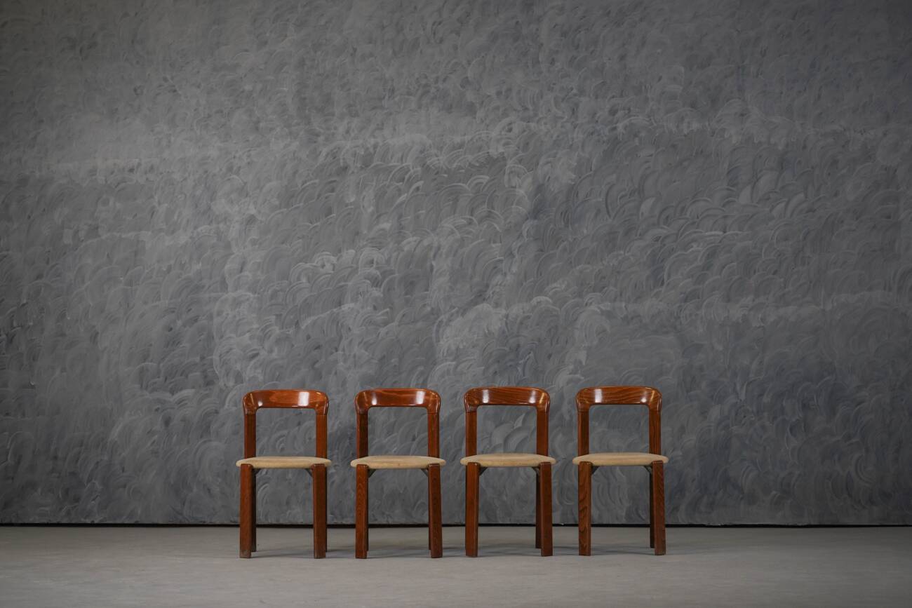 Vintage Hay Rey dining chairs by Bruno Rey for Kush Co, Switzerland 1970s set of 4