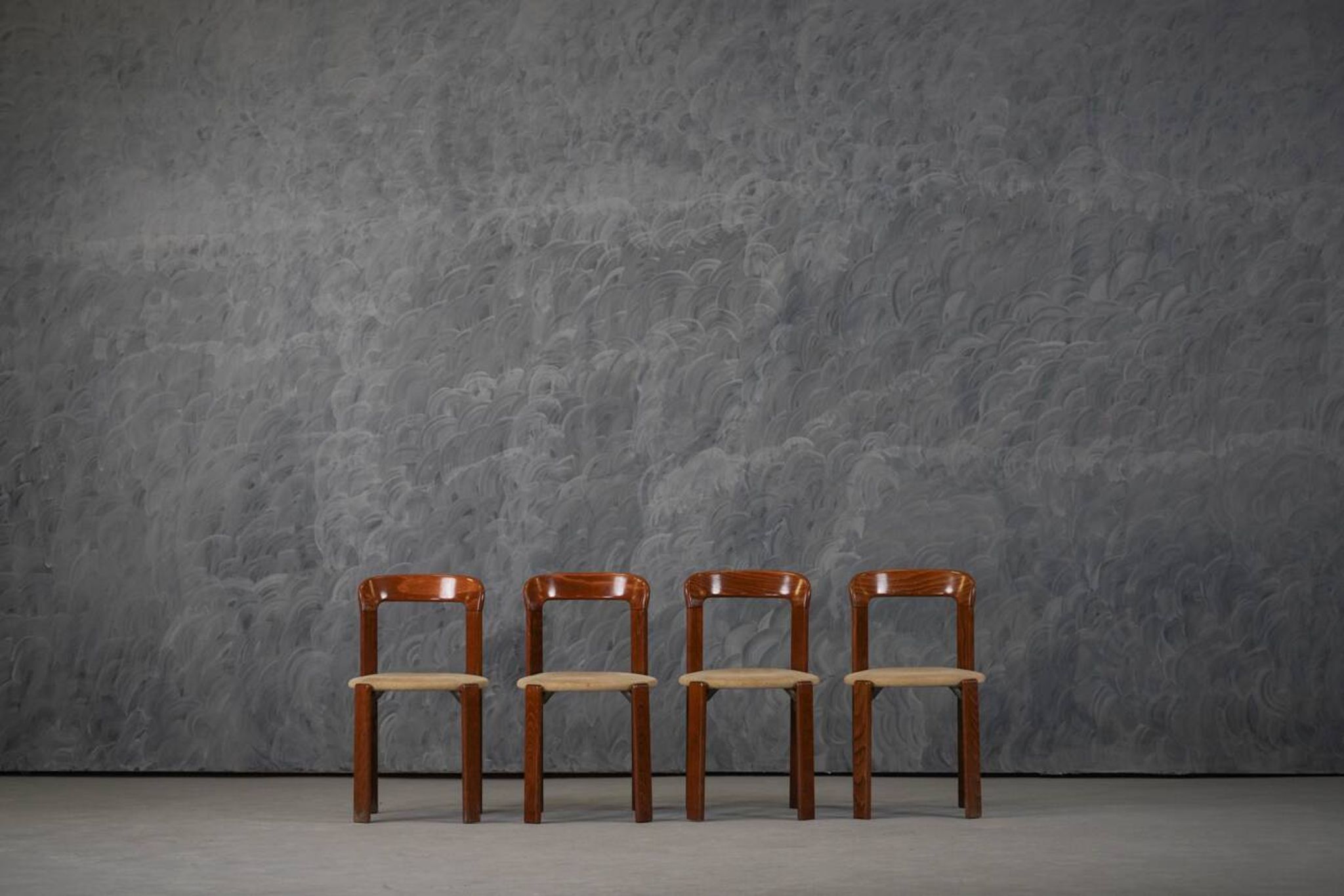 Vintage Hay Rey dining chairs by Bruno Rey for Kush Co, Switzerland 1970s set of 4