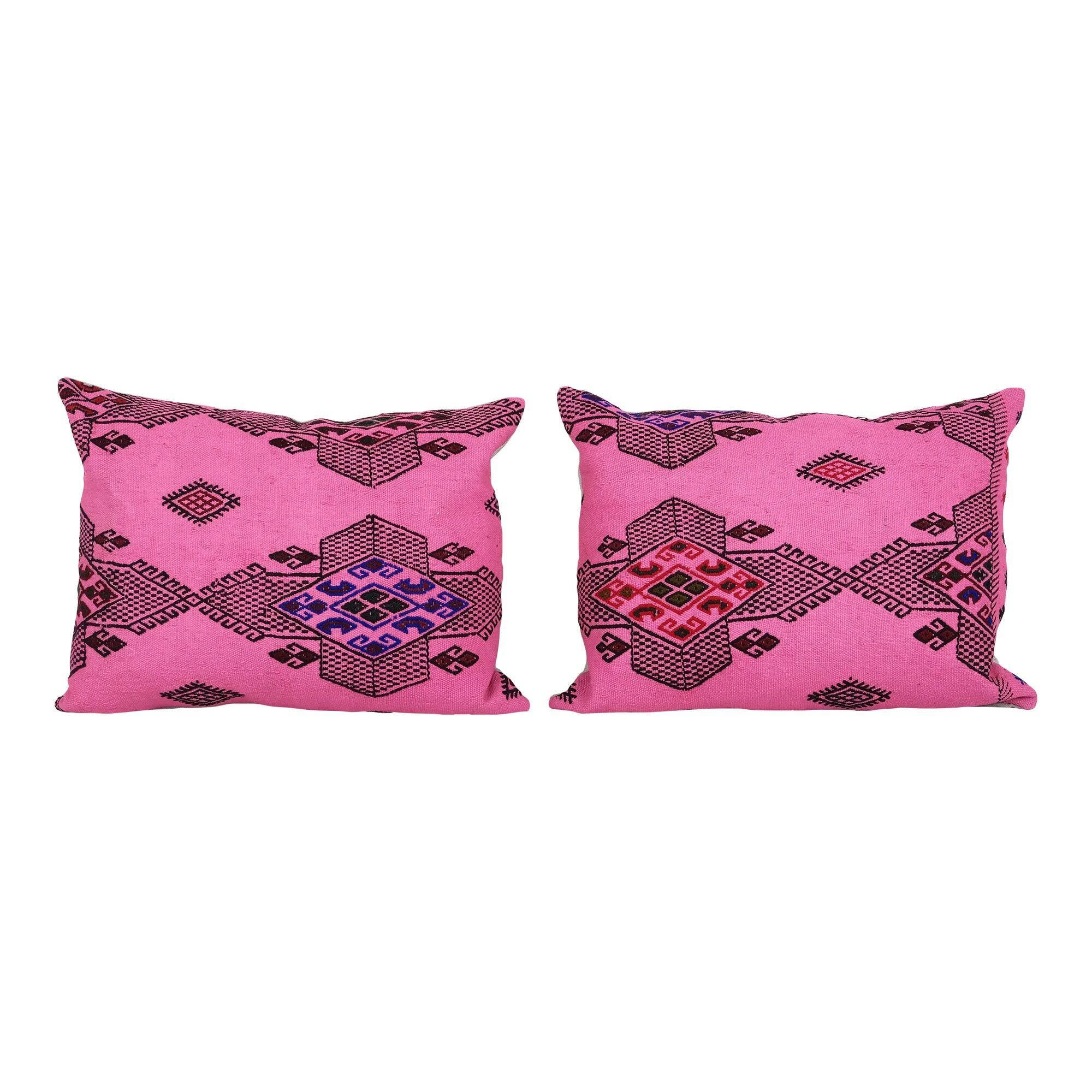 Set of 2 vintage kilim cushion covers 41x61 cm