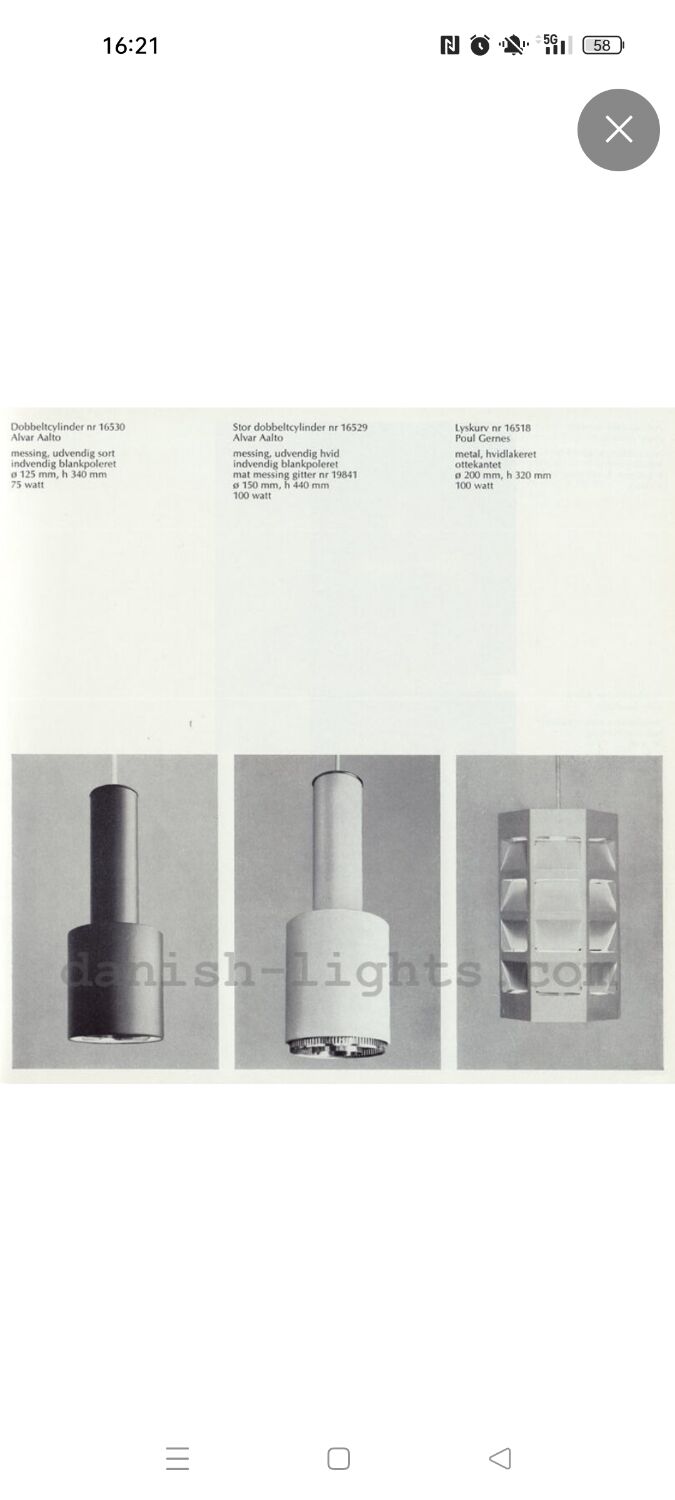 Poul Gernes  pendant lamp made by Louis Poulsen Denmark 1960s