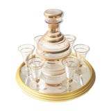 Service with cafare glasses and mirror tray