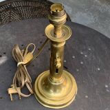 Lamp base, base on an old candlestick, cellar rat, in brass, copper, old, collector
