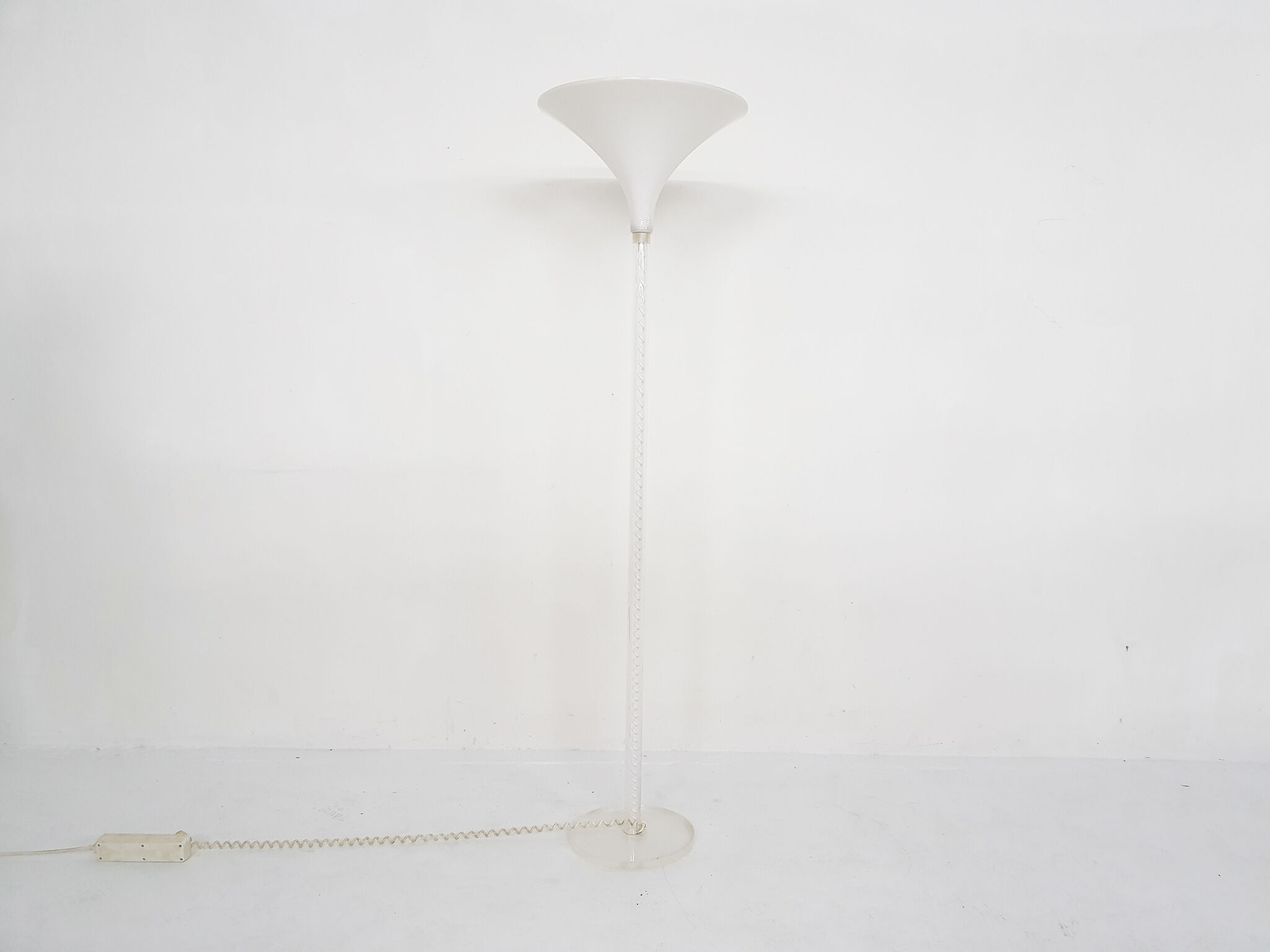 White plexi floor light by Harco Loor, The Netherlands