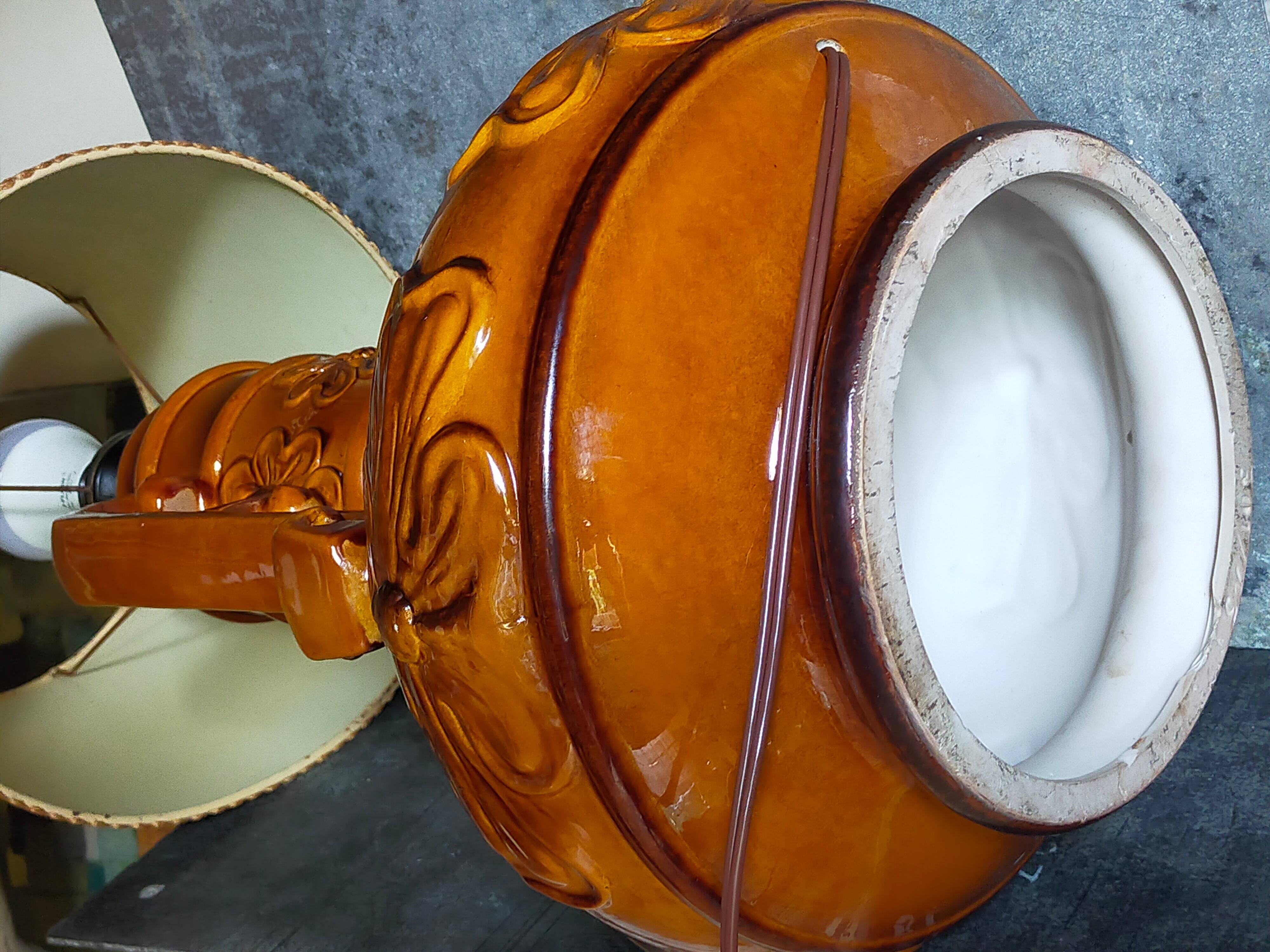 West germany ceramic floor lamp 70s