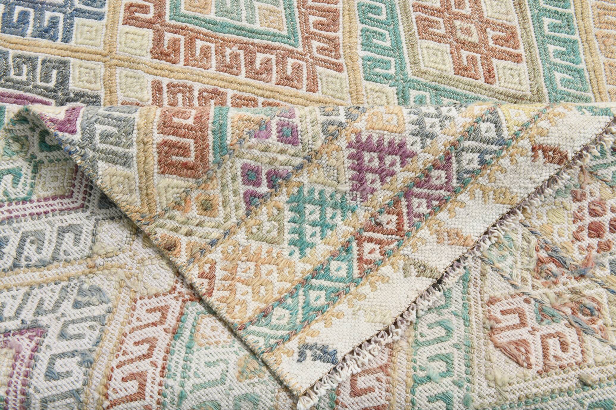 3x9 Soft Pastel Kilim Runner Rug, 81x286Cm