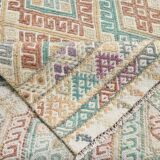 3x9 Soft Pastel Kilim Runner Rug, 81x286Cm