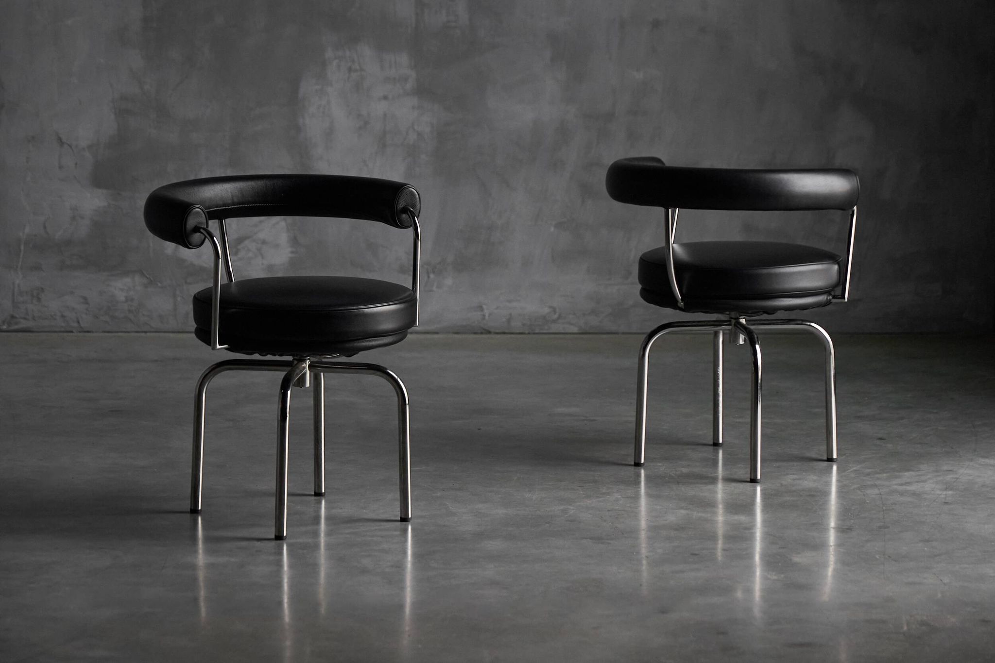 LC7 chairs by Charlotte Perriand, Le Corbusier and Pierre Jeanneret, 1980s