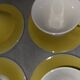 Service à café / thé vintage en porcelaine jaune safran – Salins France – 1