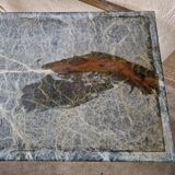 Brass coffee table with Alpine green veined marble top - 1960