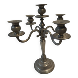 Chandelier 5 branches en métal argenté 