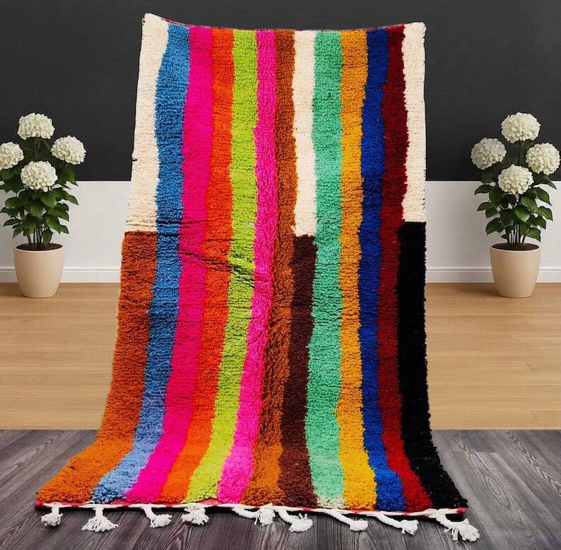 Colorful handmade rug 250cm x 150cm