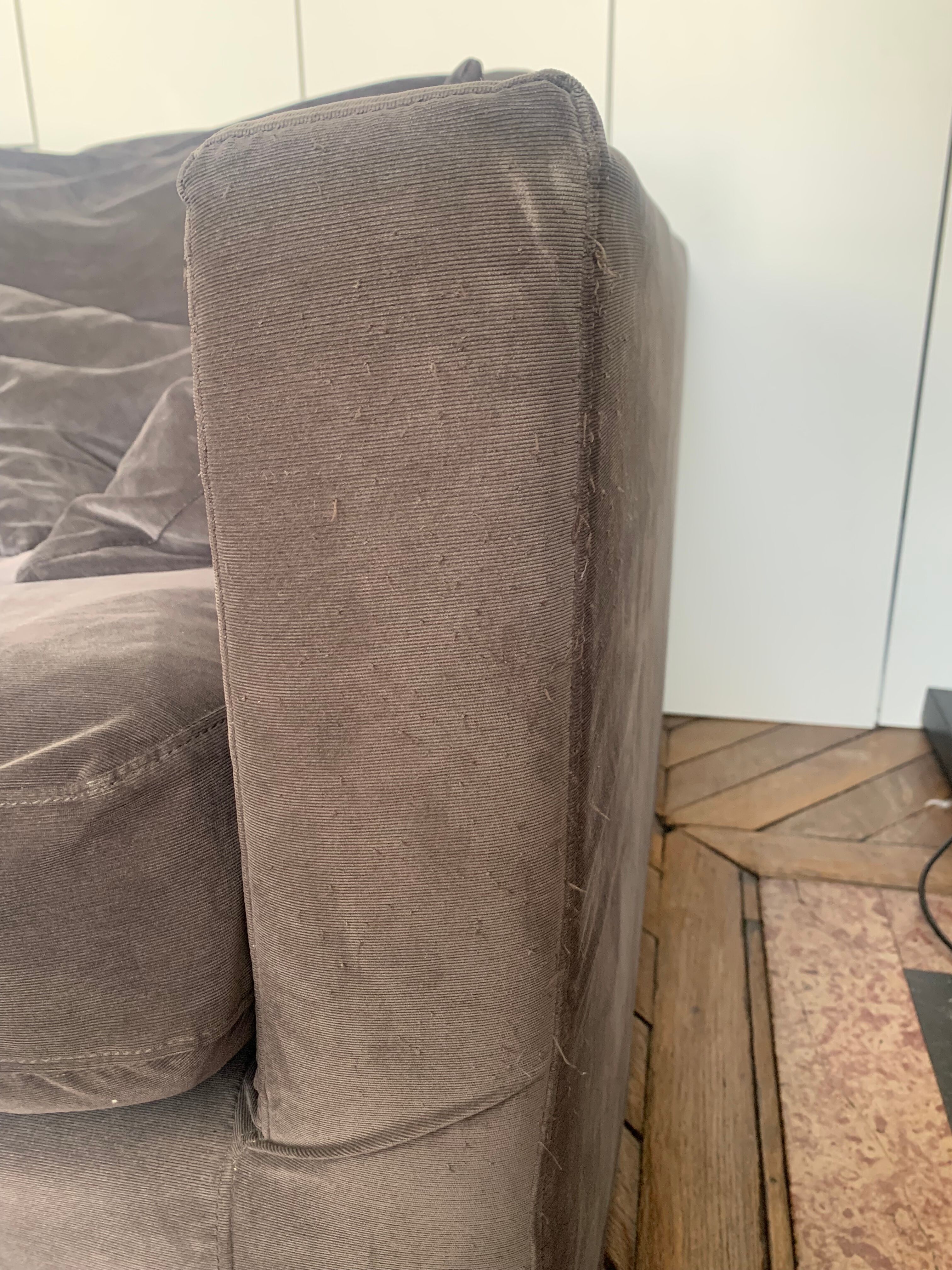 Anthracite grey velvet sofa