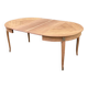 Round extendable dining table stripped in cherry wood with Louis XVI marquetry 1