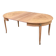 Round extendable dining table stripped in cherry wood with Louis XVI marquetry 1
