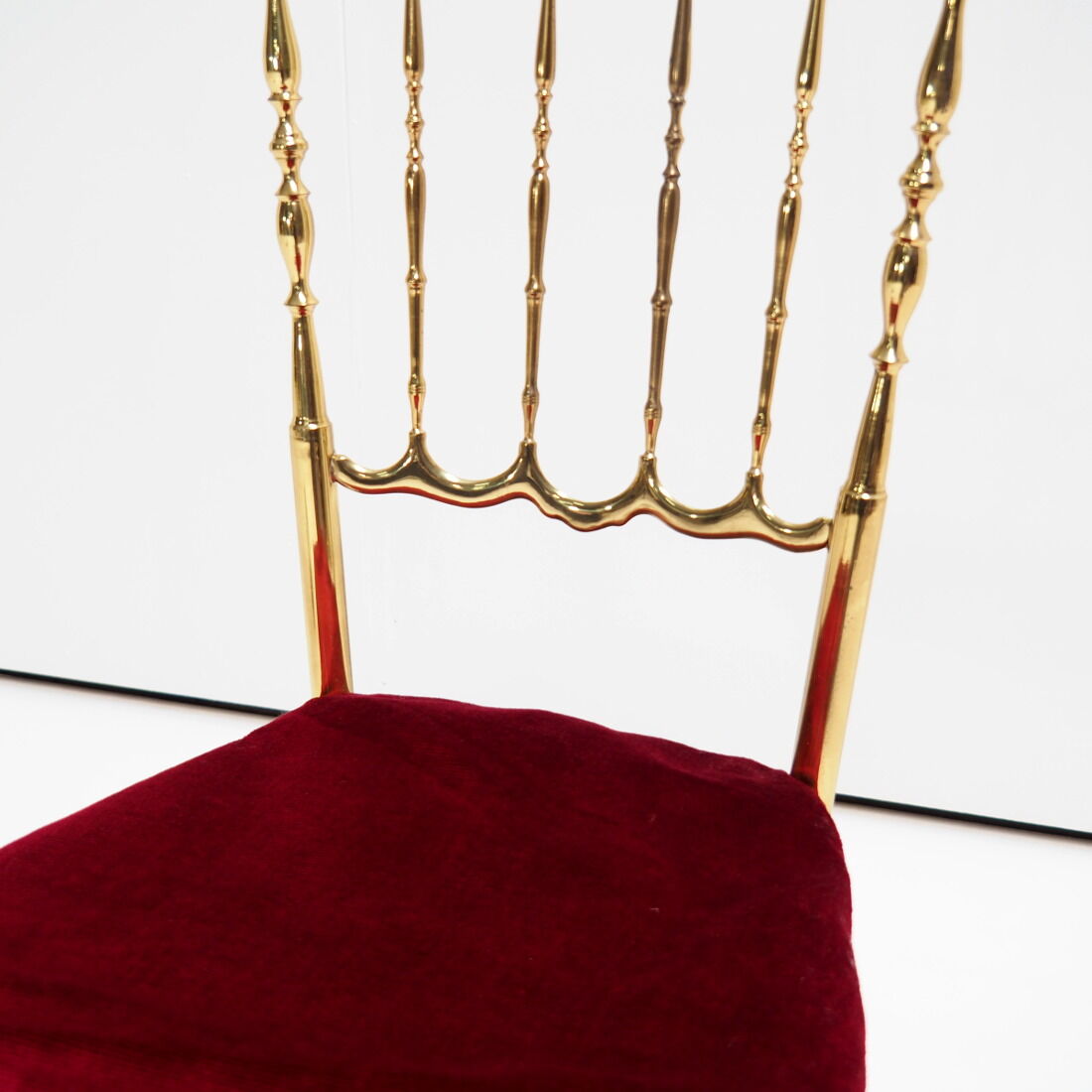 Chaise latérale italienne en laiton Chiavari