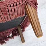 1955-60s, Danish design, high back armchair in floral multicolor fabric, original condition.