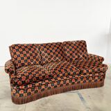 "Maximalist" 3-Seater Sofa 70s – Carved Velvet & Feathers