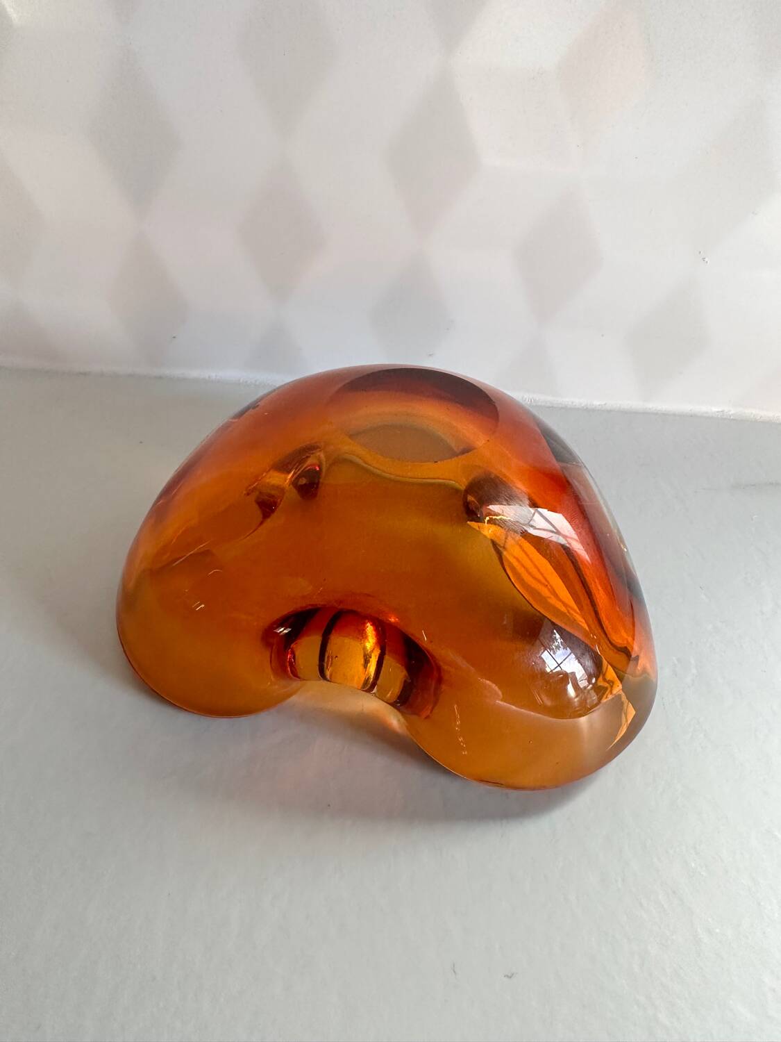 Vide poche cendrier Murano Sommerso Orange