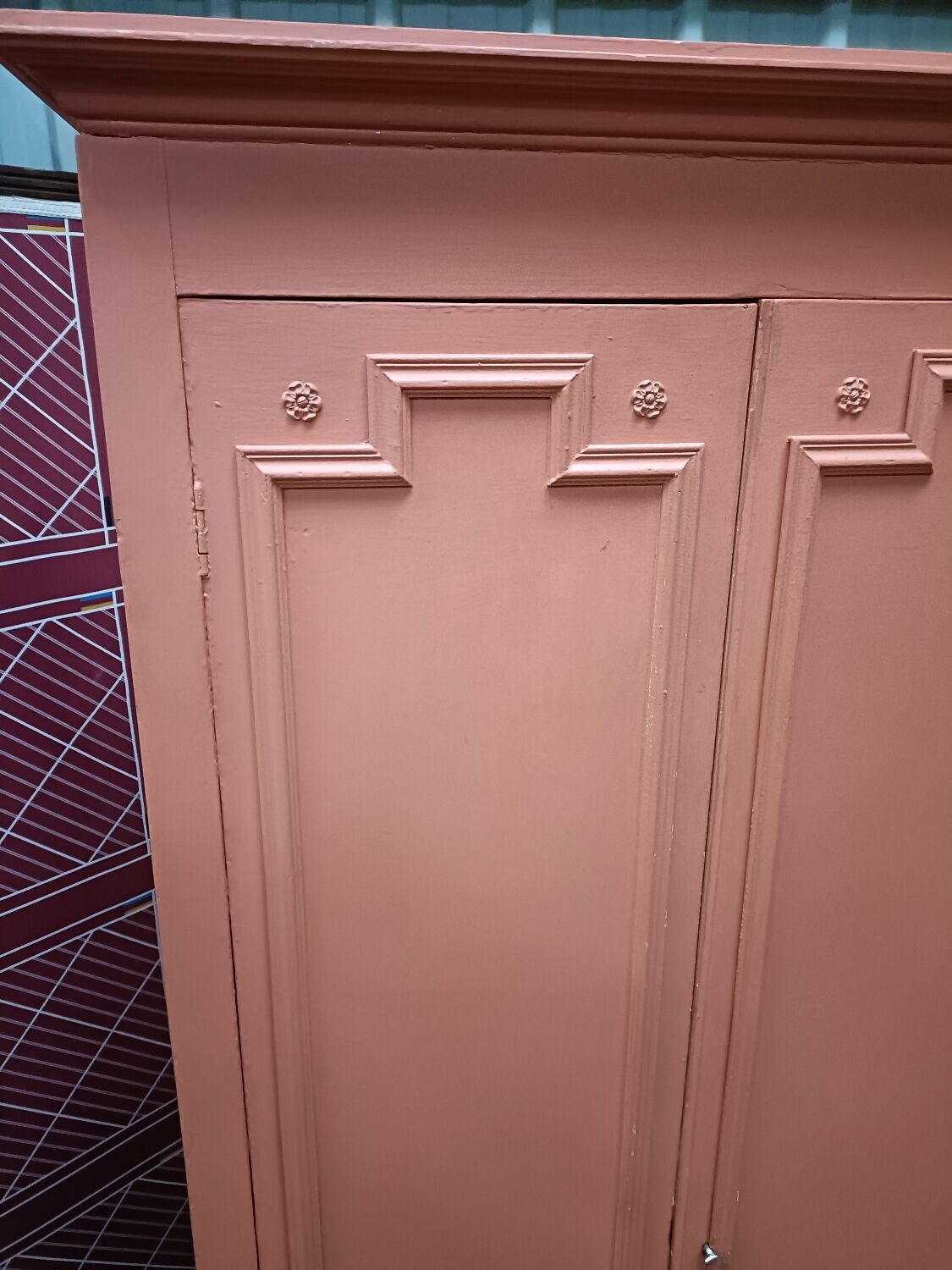 Vintage two-door cabinet with shelves