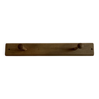 Modernist oak wall-mounted coat rack L53.5cm