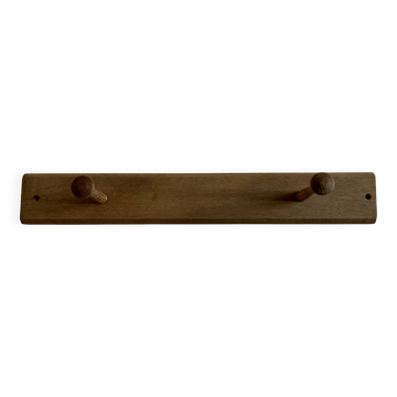 Modernist oak wall-mounted coat rack L53.5cm