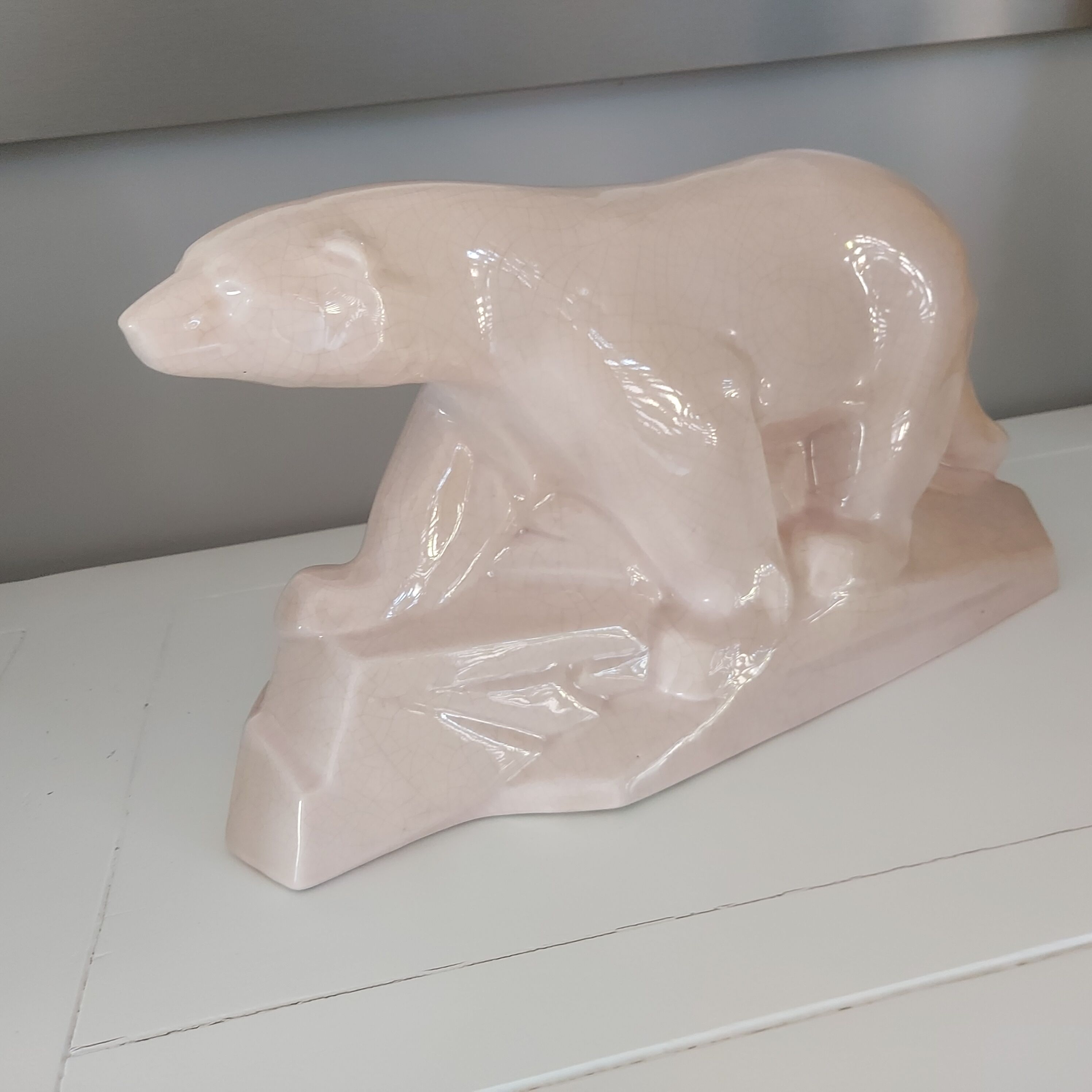 Art deco sculture polar bear ceramics 1930s