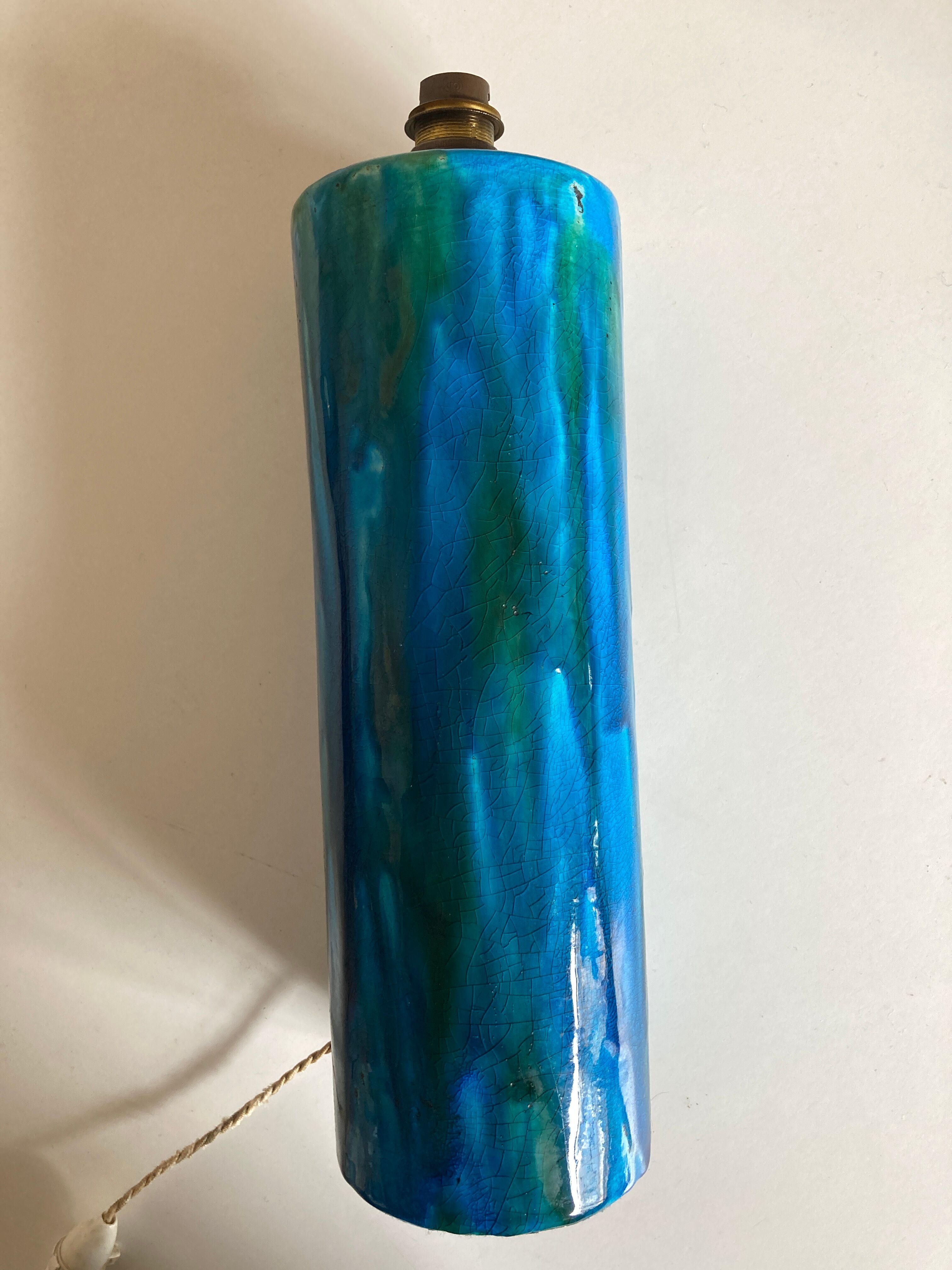 XXL ceramic ceramic earth varnished turquoise 1970