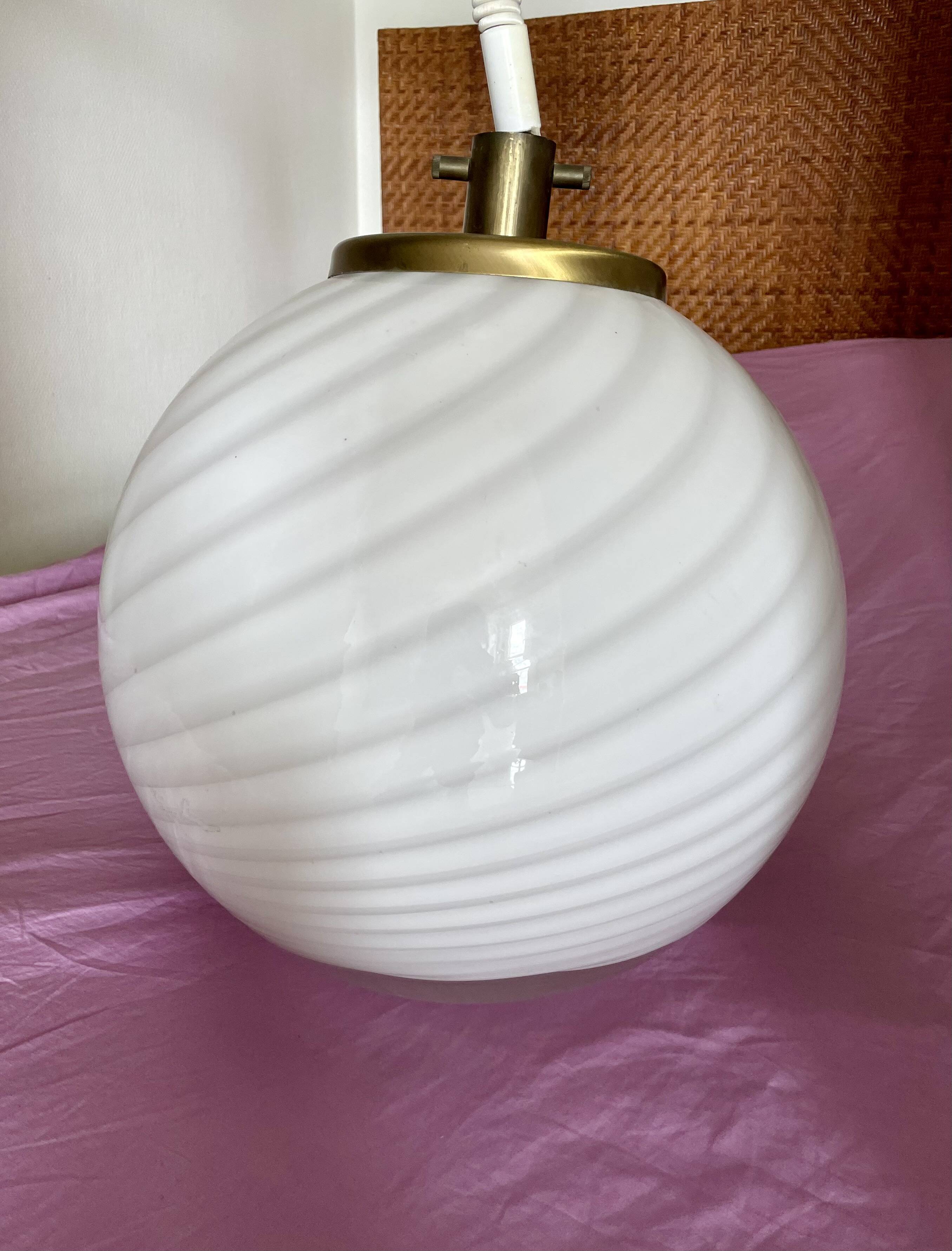 Lampe suspension en verre de Murano de Venini - 1960