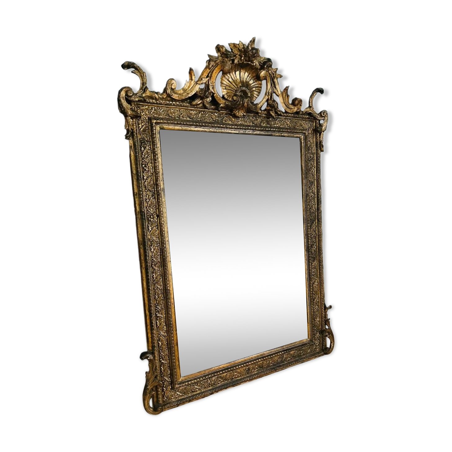 Golden wooden mirror